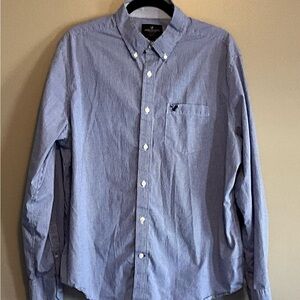 American Eagle Outfitters Blue Casual Button Down Shirt